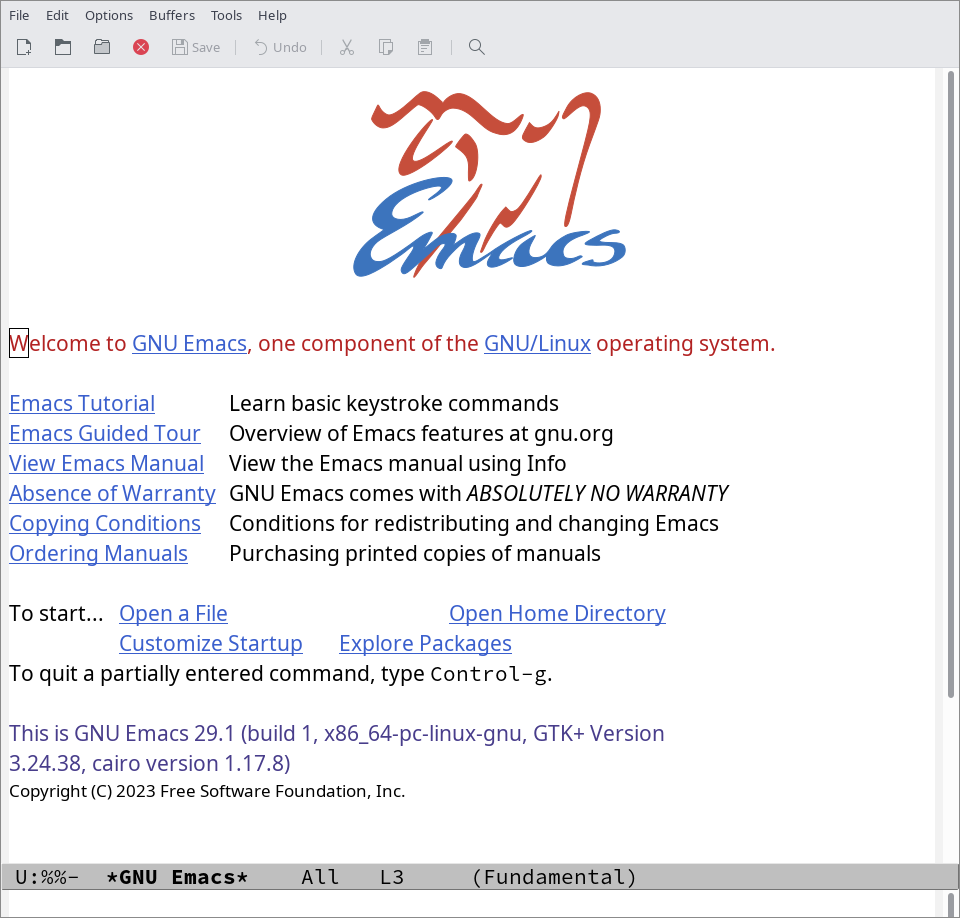 Emacs 29 splash screen